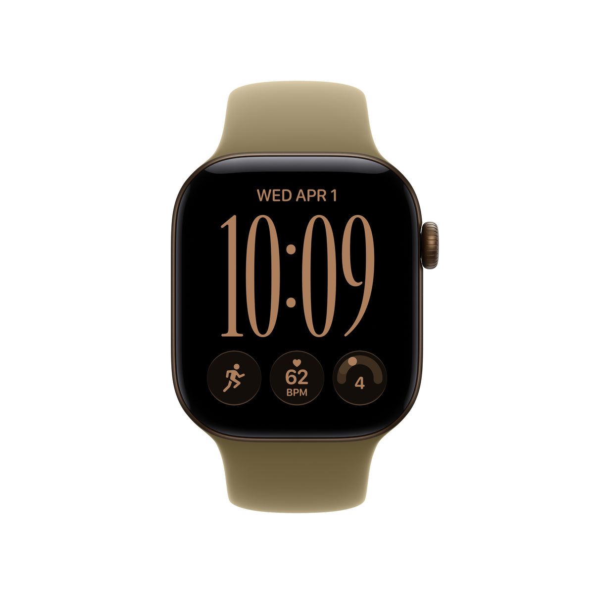 Apple Watch Series 12 GPS + Cellular 42mm Dark Bronze Aluminium Case with Olive Sport Band - S/M