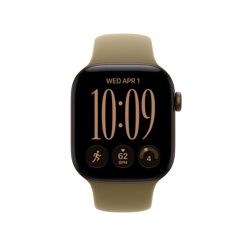Apple Watch Series 12 GPS + Cellular 42mm Dark Bronze Aluminium Case with Olive Sport Band - M/L