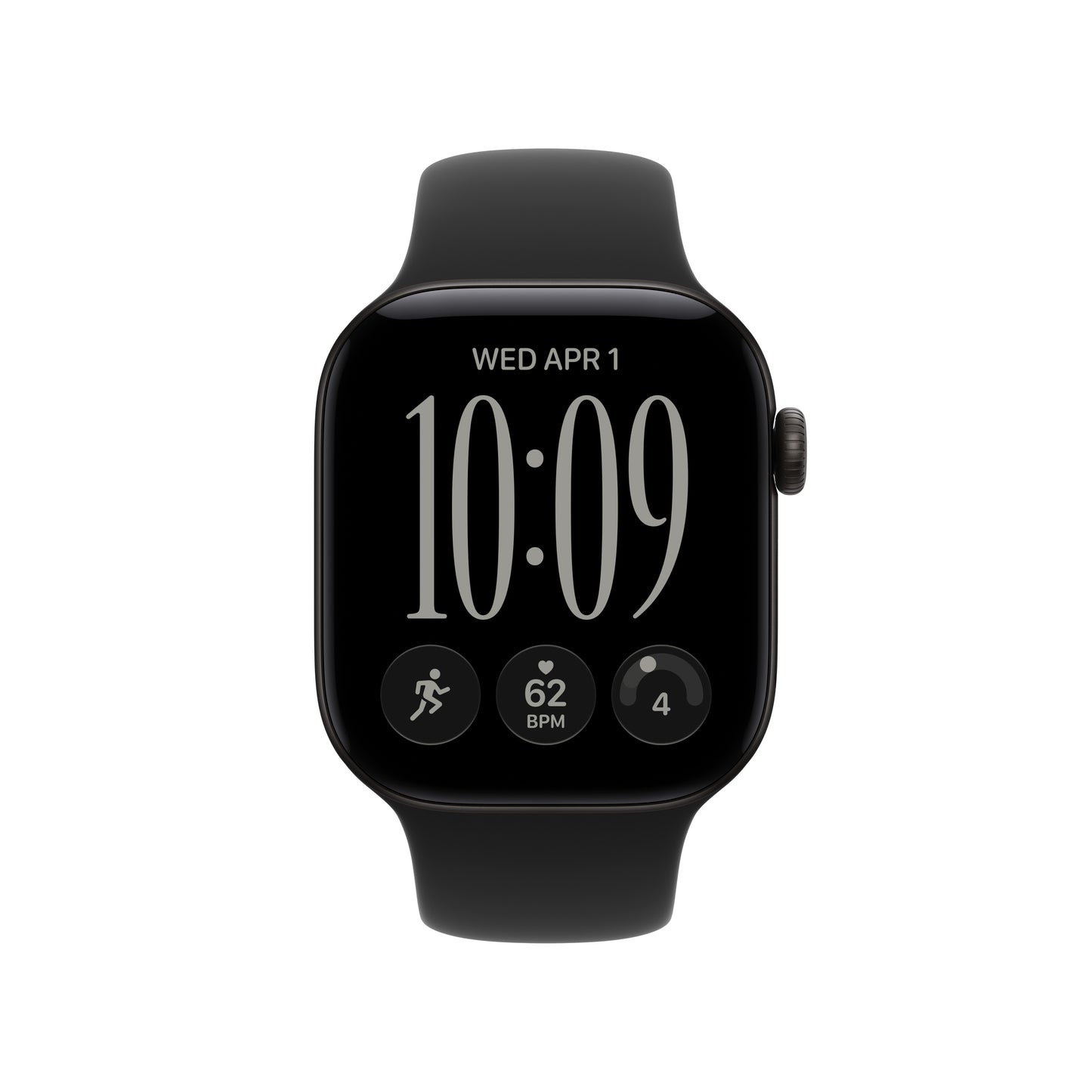 Apple Watch Series 12 GPS + Cellular 42mm Black Aluminium Case with Black Sport Band - M/L