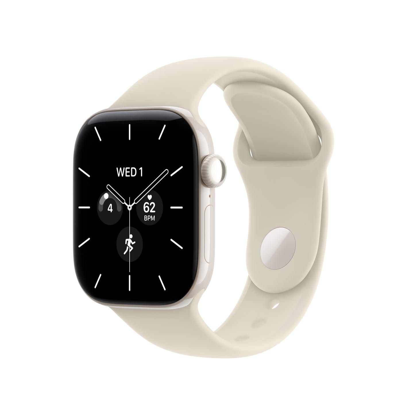 Apple Watch Series 12 GPS + Cellular 42mm Pearl White Ceramic Case with Sand Sport Band - M/L