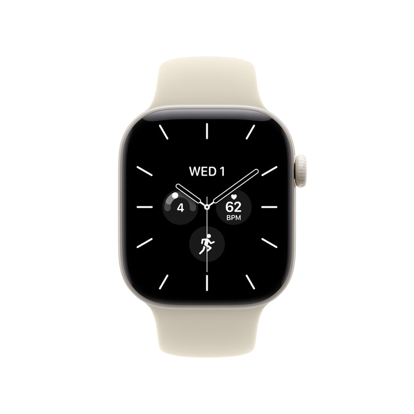 Apple Watch Series 12 GPS + Cellular 42mm Pearl White Ceramic Case with Sand Sport Band - S/M