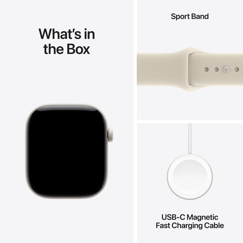 Apple Watch Series 12 GPS + Cellular 42mm Pearl White Ceramic Case with Sand Sport Band - S/M