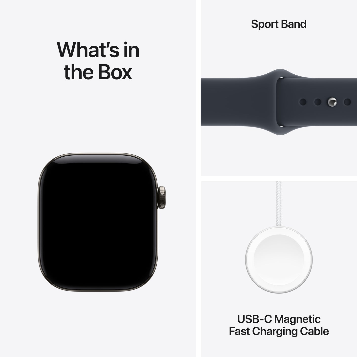 Apple Watch Series 12 GPS + Cellular 42mm Natural Titanium Case with Navy Blue Sport Band - M/L