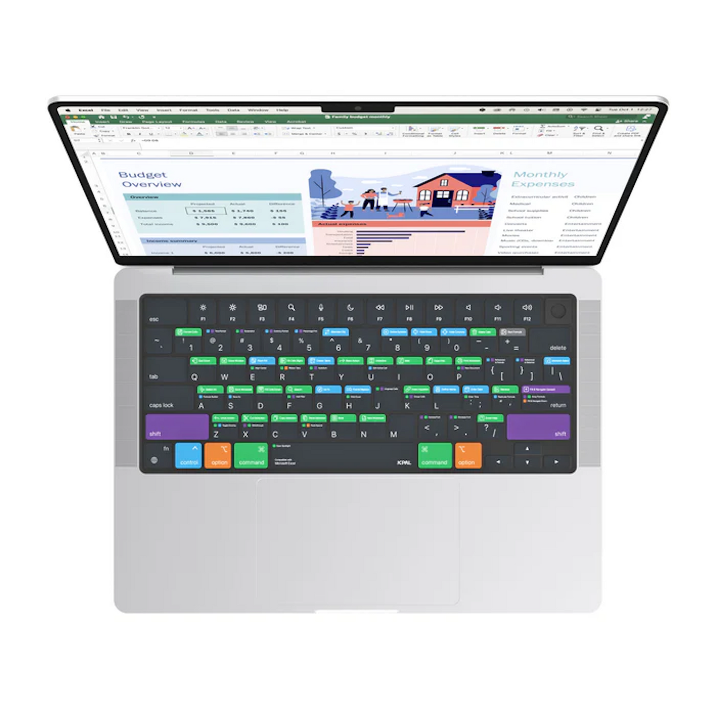 JCPal Verskin SiliconeKeyboard Shortcut-Hebrew Excel Layout