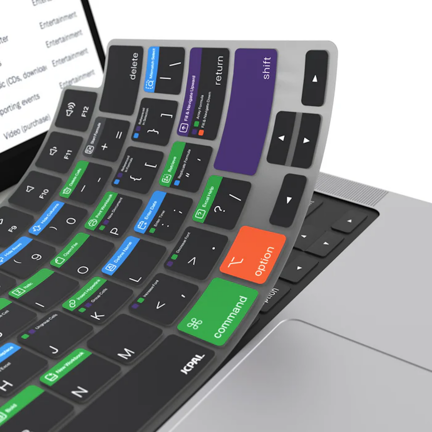 JCPal Verskin SiliconeKeyboard Shortcut-Hebrew Excel Layout