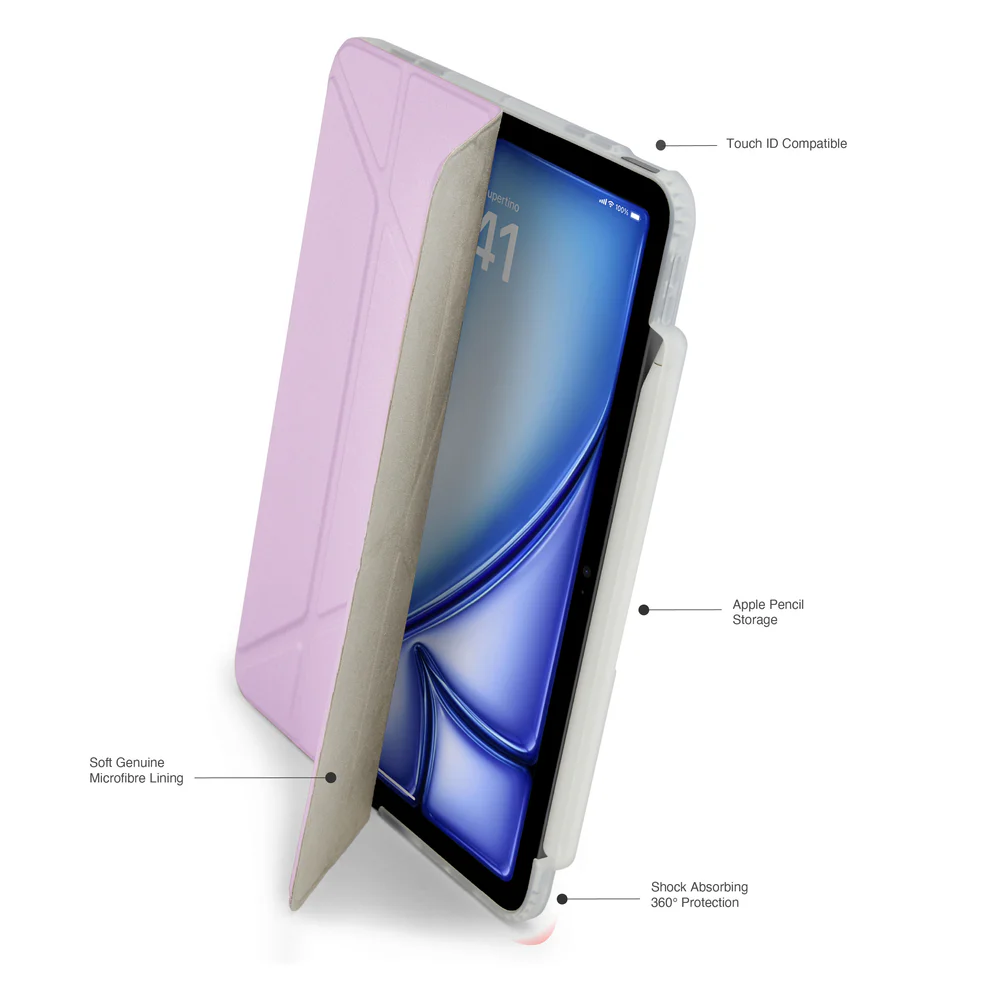 iPad Air 13 (M3/M2) Origami No3 Pencil Case-Metallic Purple
