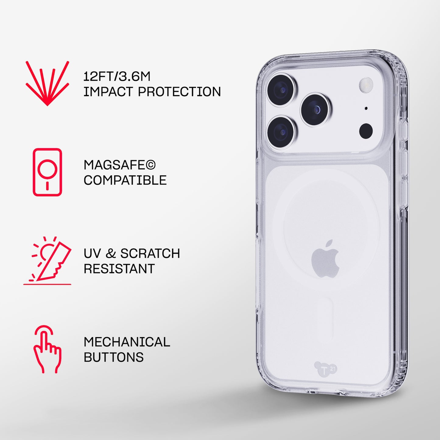 Tech21 EvoClear MagSafe iPhone 17 Pro - Clear