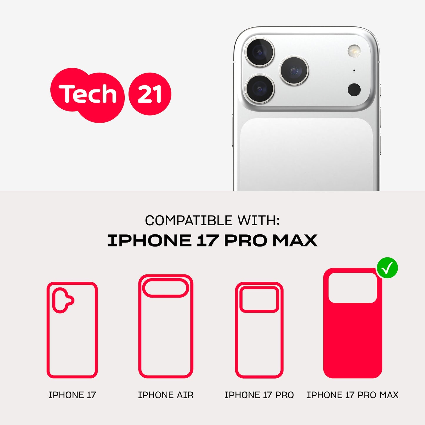 Tech21 EvoClear MagSafe iPhone 17 Pro Max - Clear