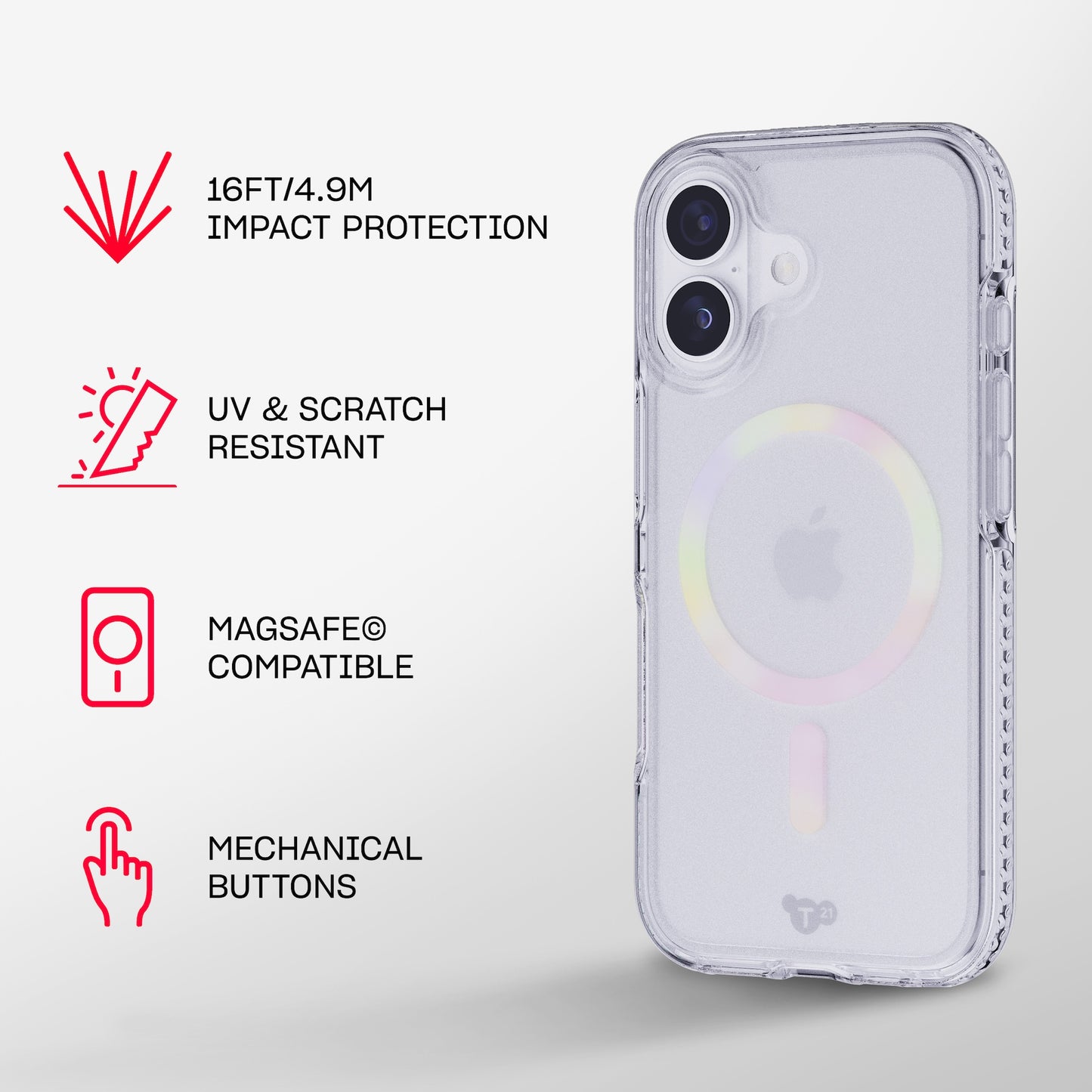 Tech21 EvoCrystal MagSafe iPhone 17 - Iridescent