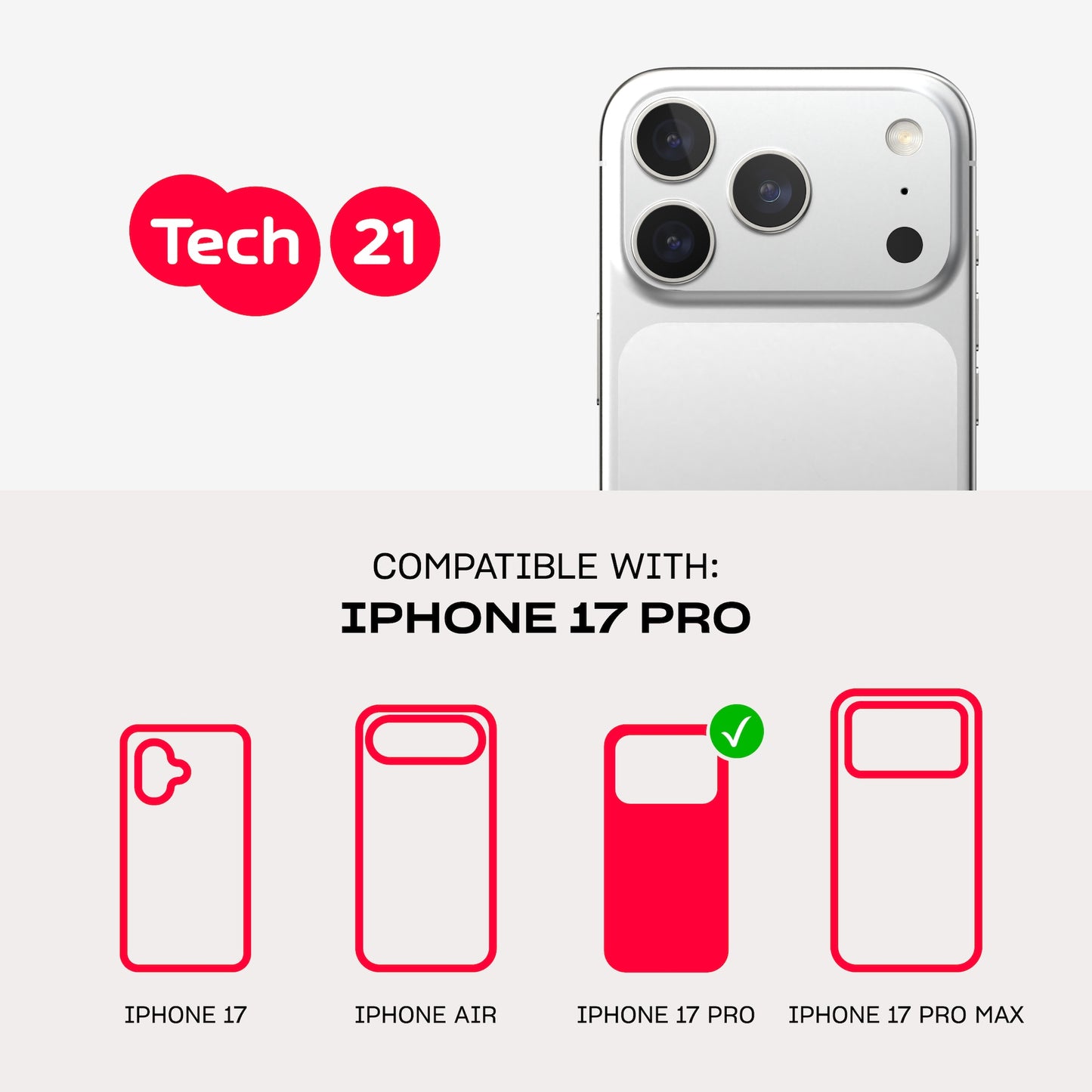 Tech21 EvoSparkle MagSafe iPhone 17 Pro - Focus
