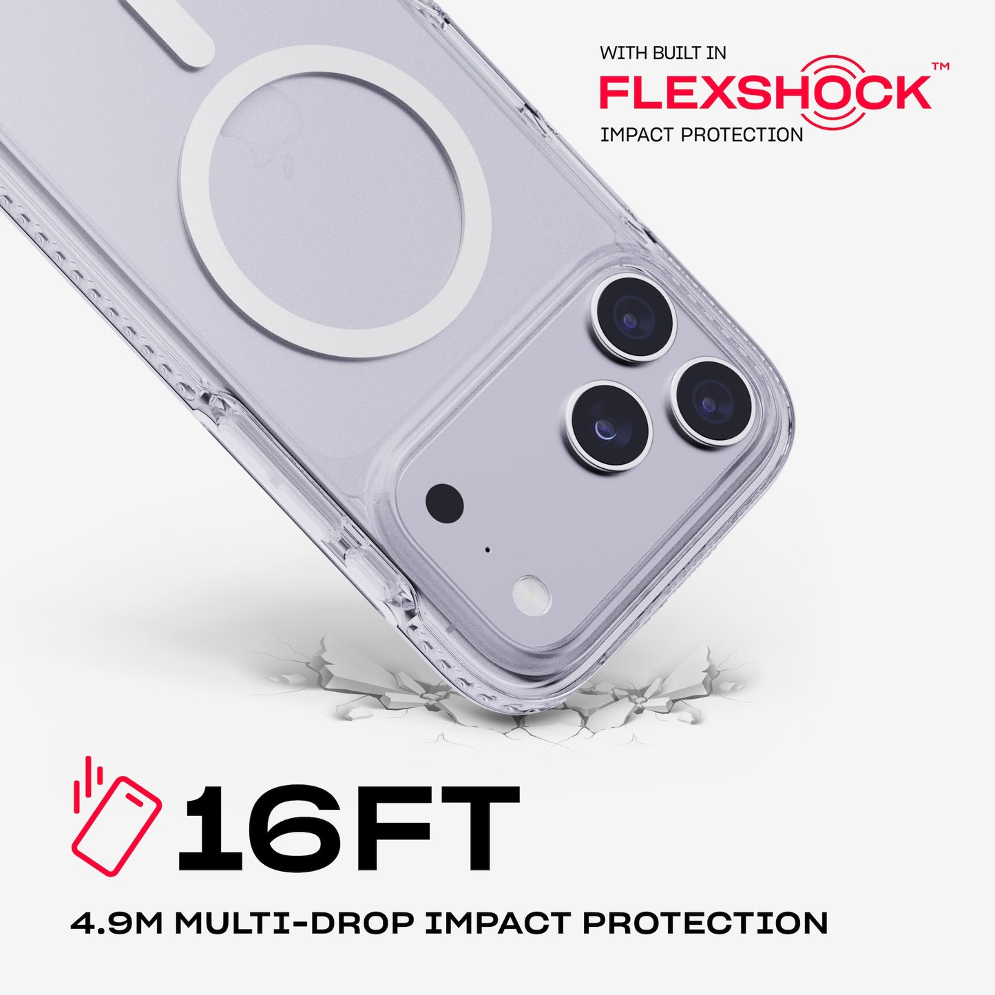 Tech21 EvoCrystal MagSafe iPH 17 Pro Max - Metalic silver