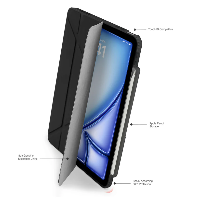 iPad Air 13 (2024) Origami No3 Pencil Case - Black