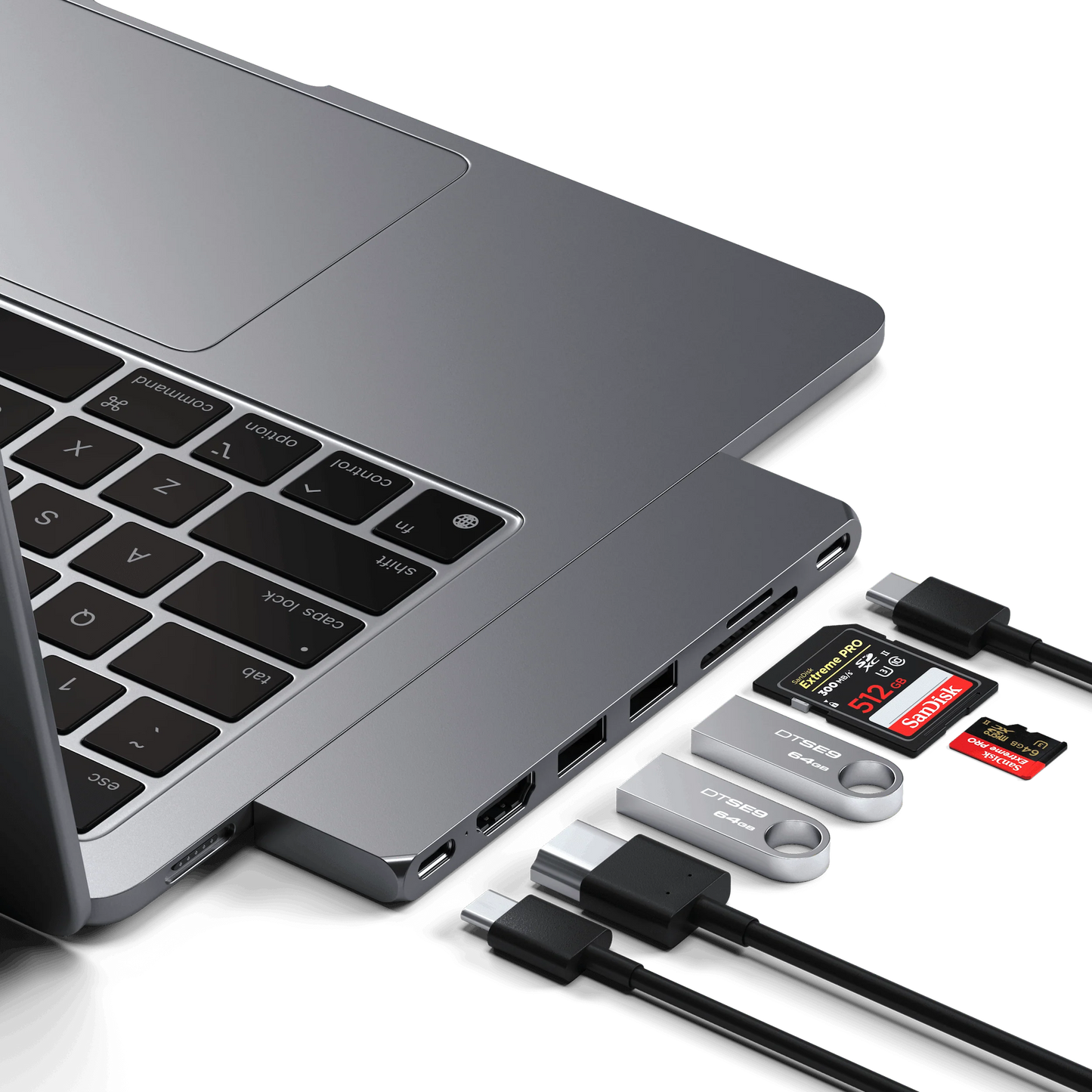 SATECHI Dual-USB-C PRO HUB SLIM ADAPTER  - Silver