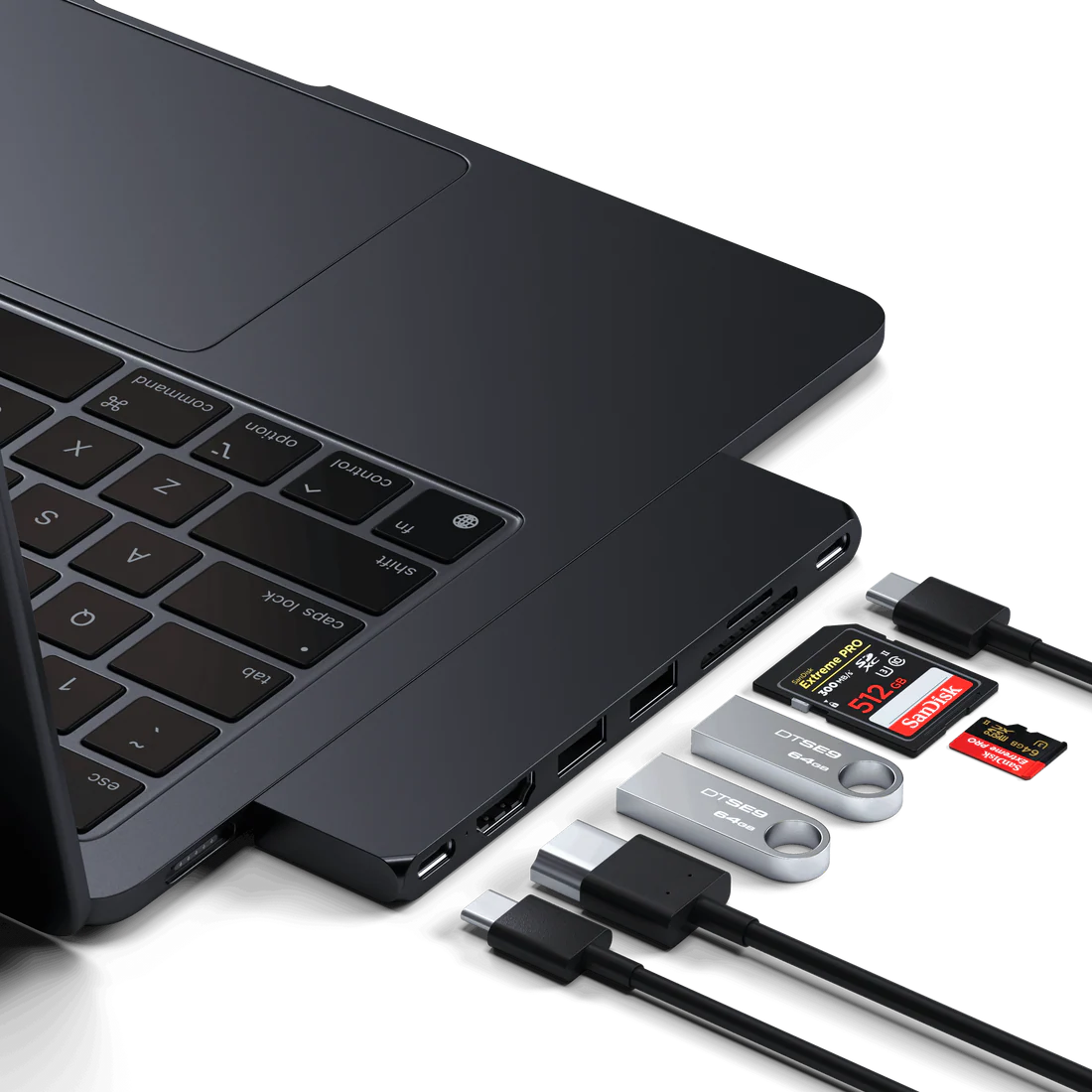 SATECHI Dual-USB-C PRO HUB SLIM ADAPTER  - Midnight Black