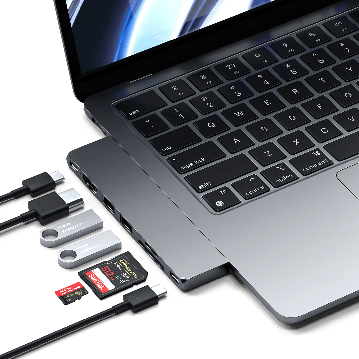 SATECHI Dual-USB-C PRO HUB SLIM ADAPTER  - Silver