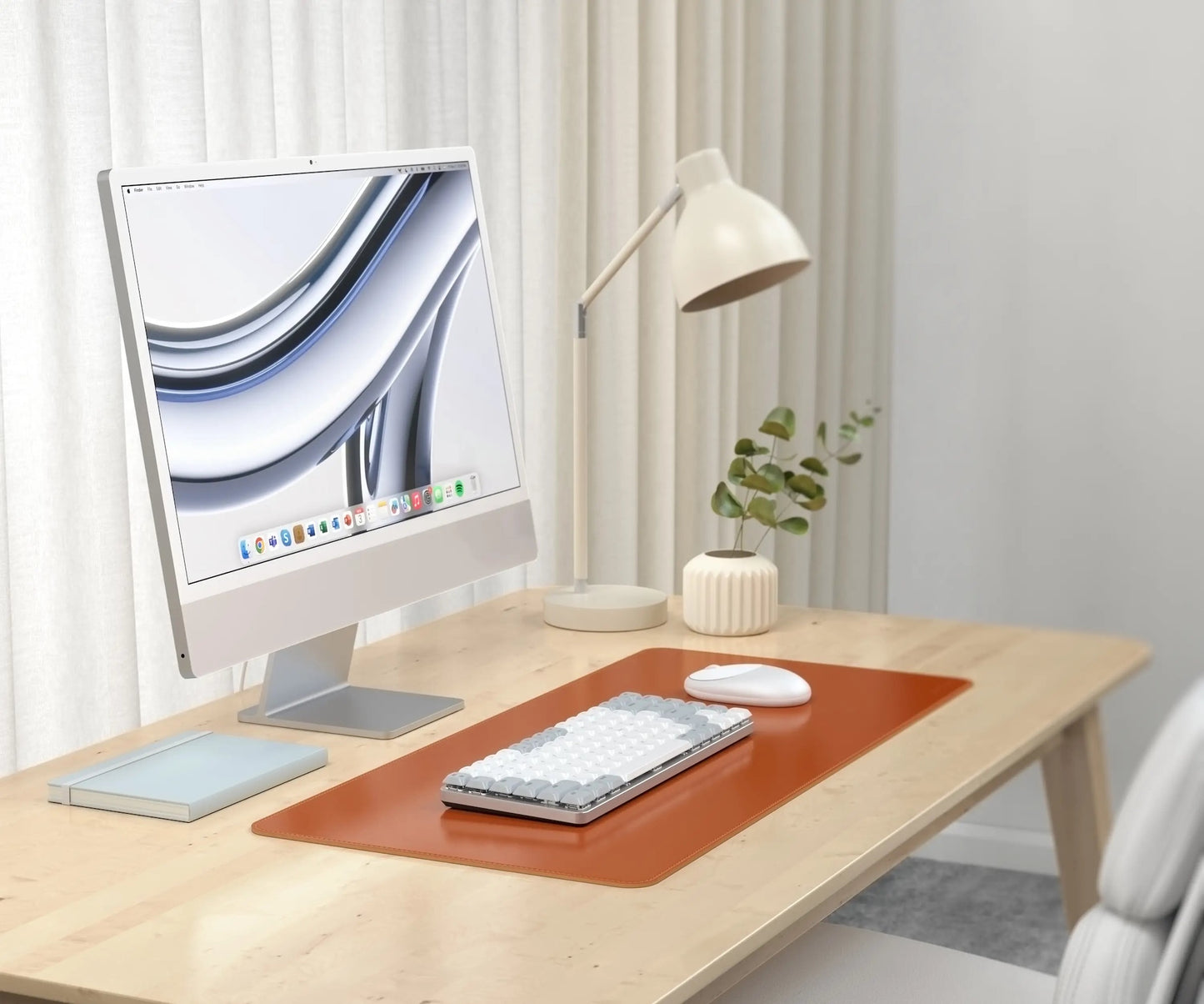 SATECHI Vegan-Leather Premium Desk Mat - Brown