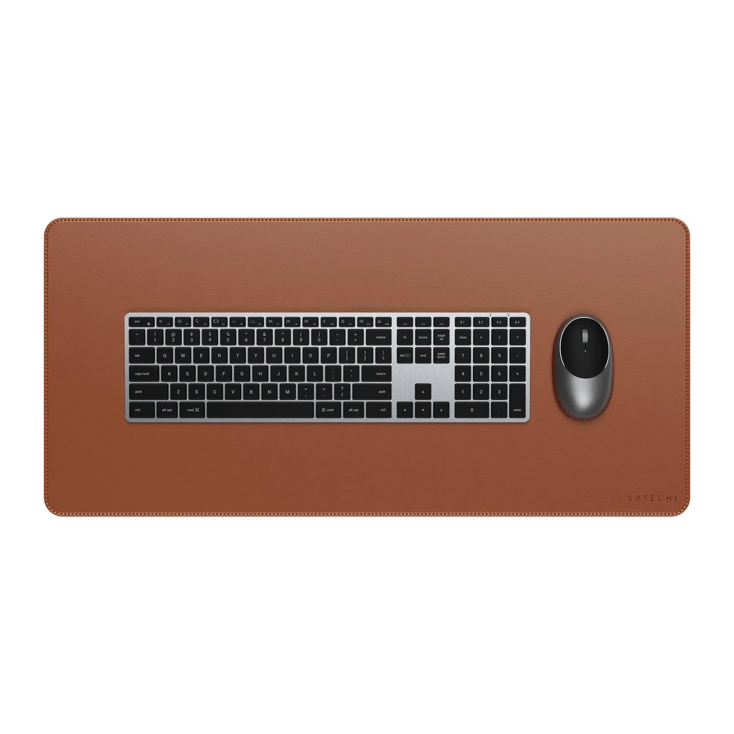 SATECHI Vegan-Leather Premium Desk Mat - Brown