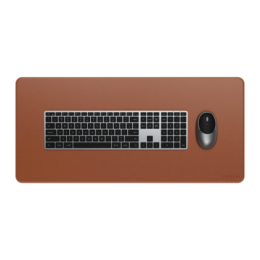 SATECHI Vegan-Leather Premium Desk Mat - Brown