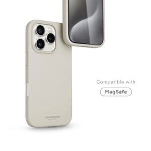 כיסוי סיליקון MagSafe ל- iPhone 16 Pro Max - קרם