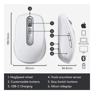 עכבר LOGITECH MX ANYWHERE 3 FOR MAC