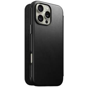 כיסוי NOMAD Modern Leather Folio ל-iPhone 16 Pro Max שחור