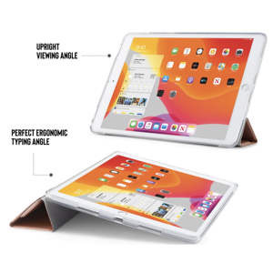 Pipetto כיסוי Folio אוריגמי מסתובב ל- iPad 10.2 בצבע רוז גולד
