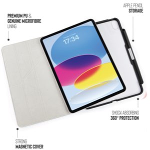 Pipetto כיסוי Folio אוריגמי עם מקום לעט ל - iPad 10.9 (Gen 10 2022) - שחור