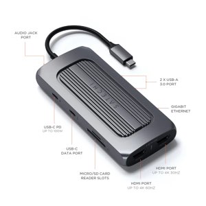 מתאם SATECHI Multiport MX Adapter - לחיבור 2 מסכים